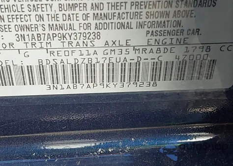 2019 Nissan Sentra Sv from USA, damaged, VIN 3N1AB7AP9KY379238